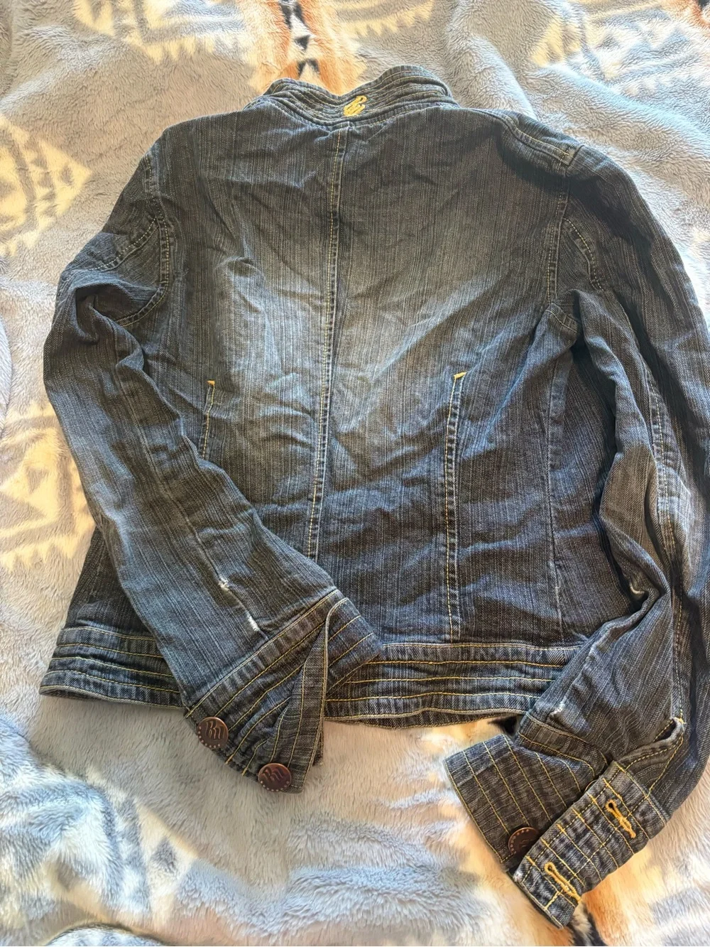 Rocawear Dark Blue Denim Button-Front Jacket